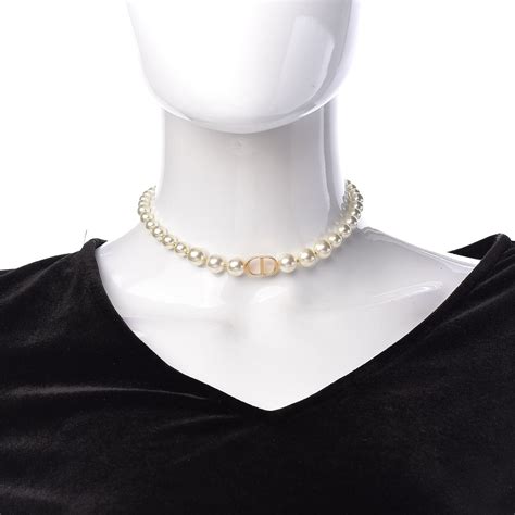 dior pearl choker|christian Dior pearl necklace.